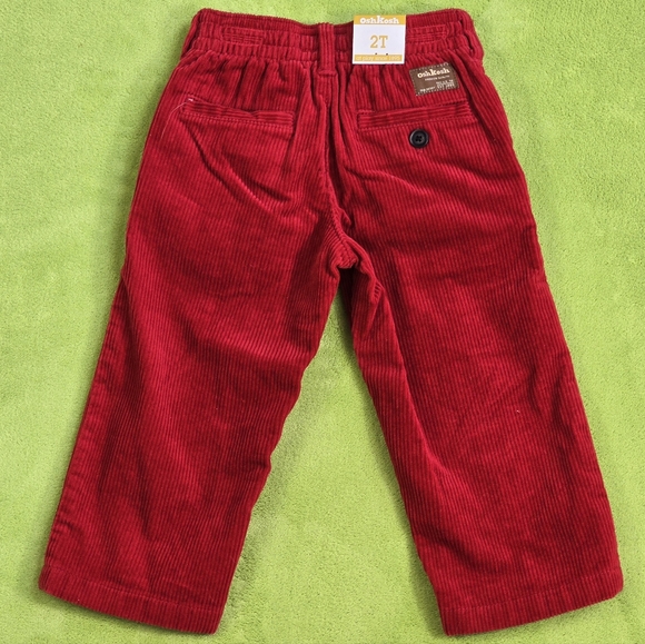 2T 3T 4T NWT BOYS Oshkosh 100% COTTON corduroy pants rustic red - Picture 3 of 3